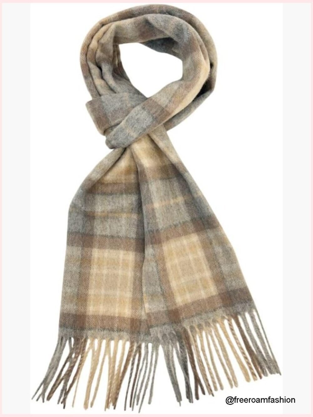 100% Cashmere Plaid Scarf - Men's & Women's Tartan Winter Wrap